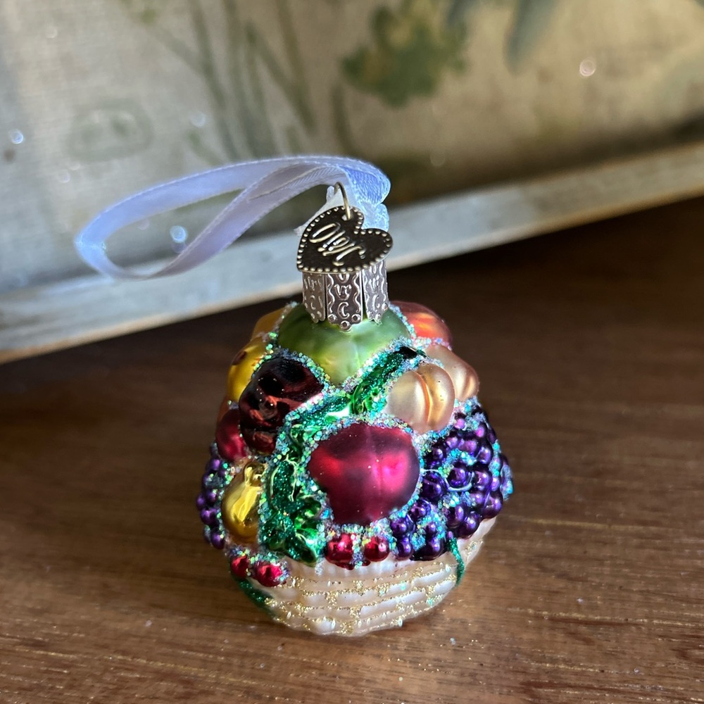Fancy Fruit Basket Old World Christmas Ornament, Brides Tree Collection NEW